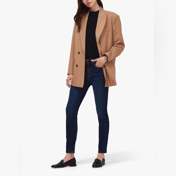 7 for All Mankind Double-Breasted Camel Blazer – Women’s Size Small - Picture 7 of 15